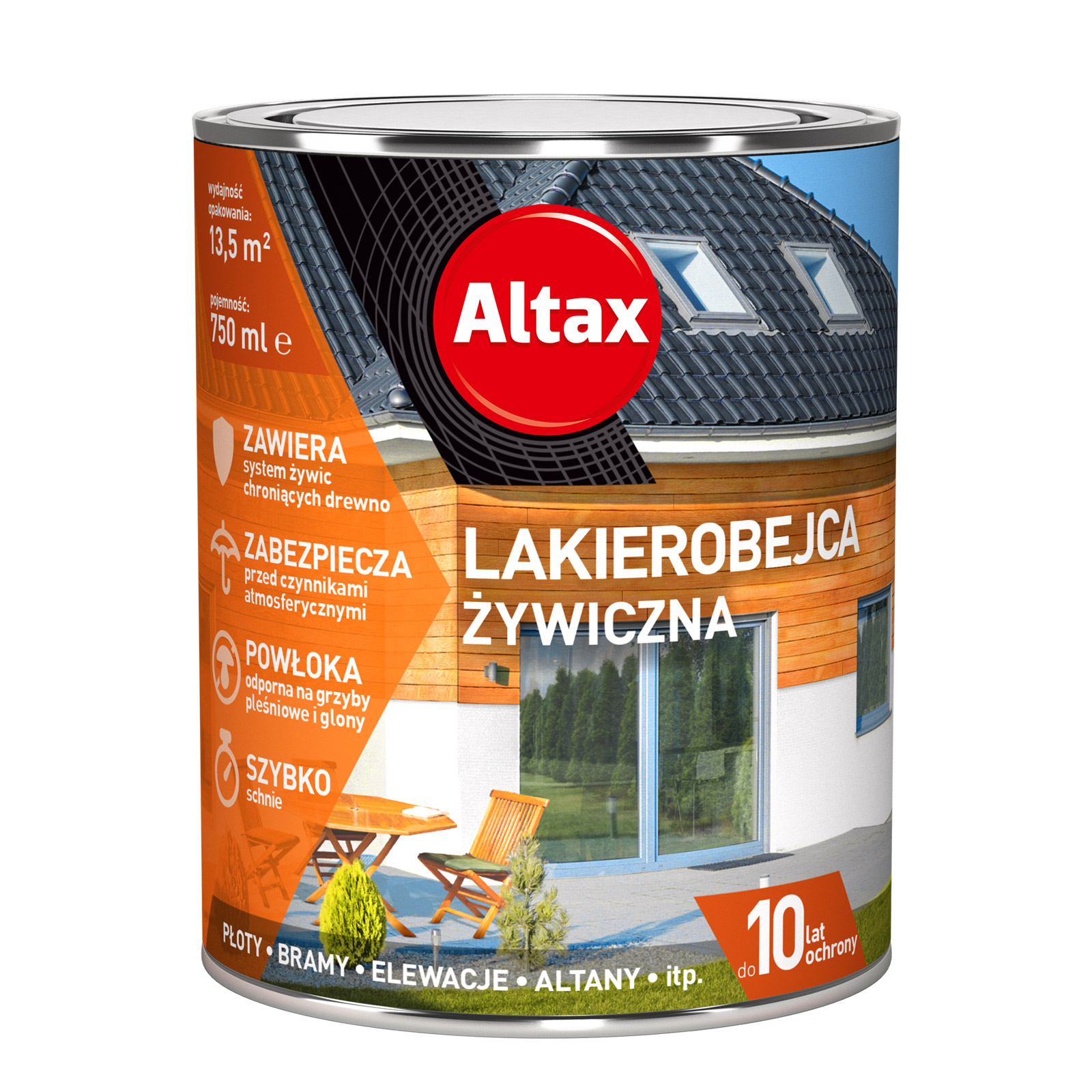 Altax – ხის ფასადის ლაქი (სინთეტიკური ცვილით) – 750მლ — ლაქები, ზეთები და წებოები